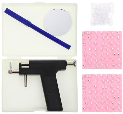 Healeved Kit De Perçage D'Oreille Machine À Piercing Oreille Avec 98 pcs De Poteaux Stylo De Marquage Et Objectif Pour Salon Et Usage Domestique