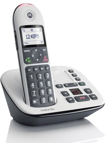 Motorola CD5011 Cordless Landline House Phone, Home Phone, Big Buttons, Nuisance Call Blocking, Answer Machine, Amplification button, HAC, Single Handset Pack
