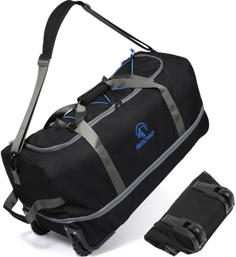 REDCAMP 110L Erweiterbare 140L Extra Große Reisetasche mit Rollen, faltbar | XXL Sporttasche, Wochenend Handgepäck für Camping Reisen Urlaub Kurztrip, geräumig, strapazierfähig, 77 x 37 x 47cm