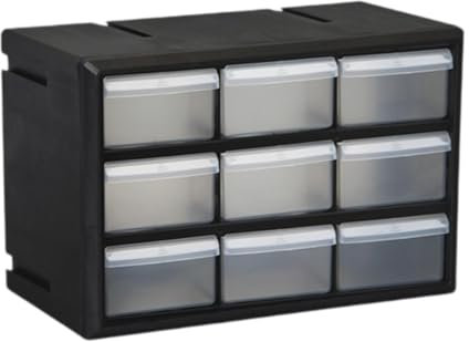 Gralara Cassetto Contenitore per riporre Gli Oggetti, Contenitore, Montaggio a Parete, Scatola degli Attrezzi per Il Bagno, organizzazione del Garage per, 9 Cassetti