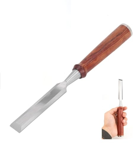 Scalpello per legno, scalpello per legno in acciaio legato da 20 mm/0,8 pollici con manico ergonomico in legno per lavorazione del legno, intaglio, scanalatura, scavo, taglio