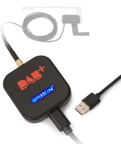 DAB+ Digital Radio Box Antenne mit Verstärkter Antenne DAB Adapter für Autoradio Android 11 12 13 14 USB Port Anschluss