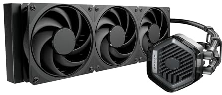 Cooler Master Atmos Stealth AIO CPU Liquid Cooler – 360mm Radiator with 3X Mobius PWM Fans, Dual-Chamber Pump, Low Noise, AMD AM5/AM4 & Intel LGA 1851/1700, Black