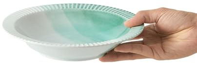Assiette creuse solide en céramique de style nordique résistant aux hautes températures – 21,6 cm – Vert aube