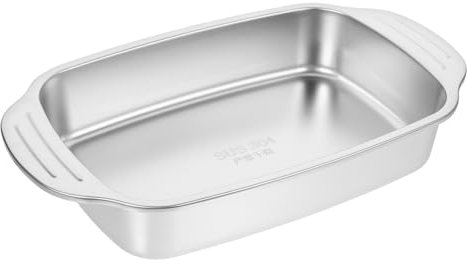 NUOBESTY Plateau à Poisson Acier Inoxydable Rectangulaire Rôtissoire pour Cuisson à Induction pour Fruits de Mer et Homards