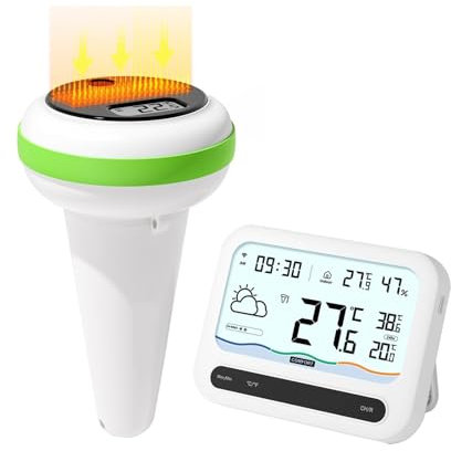 Wasserthermometer, Funk-Poolthermometer-Set Solar-Poolthermometer for den Außenbereich