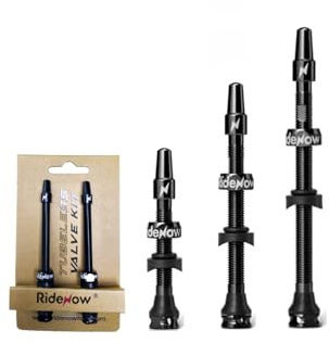 Juego de 2 Válvulas Tubeless Presta 45/65/85 mm, Aluminio 7075 Ultraligero con Núcleo Desmontable, Anodizadas en Negro y Rosa | para MTB, Gravel y Bicicletas de Carretera