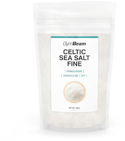 GymBeam Sale Marino Celtico Non Raffinato - Alta Qualità, Macinato Finemente, Sapore Delicato e Poco Salato, Colore Grigio, Confezione Richiudibile, dalla Bretagna Francese, 500 g