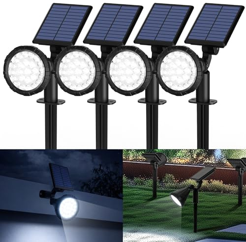 Solpex Solarlampen für Außen, 4 Stück 25 LEDs Solarleuchten für Außen