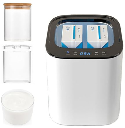 800ml Automatic Yogurt Maker, Probiotic Yoghurt Making Machine with Temperature Control, Glass Jars, Digital Electric Greek Yogurt Maker, Refrigerated Yoghurt Incubator for Home