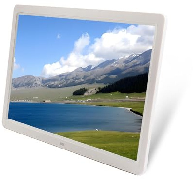 Cornice for foto digitali Full HD da 15 pollici con design della cornice ultrasottile, grafica Full HD 1080P, macchina pubblicitaria multifunzionale.