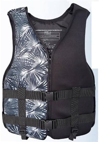 Schwimmweste for Erwachsene mit Schrittgurt, Schwimmweste, Verstellbare Kajak-PFD for Bootfahren, Angeln, Wassersport, Sicherheitsausrüstung(Black A,S40-50KG)