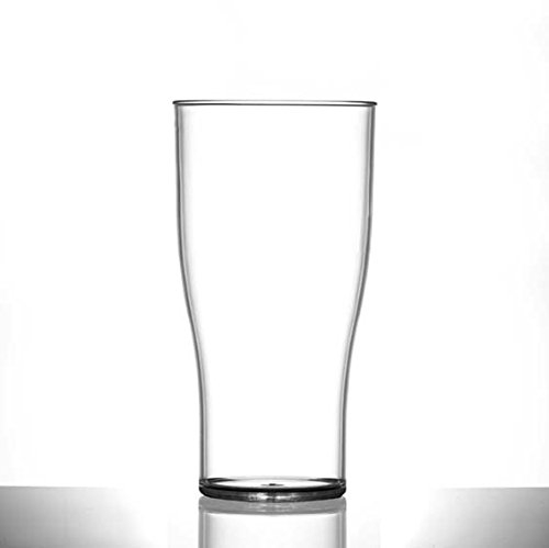 Virtually Unbreakable Heavy Duty Polycarbonate Tulip Plastic Pint Glass, Pack of 6