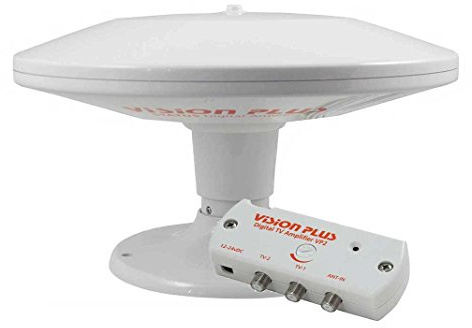Vision Plus Status 350 Omni-Directional Digital TV Antenna and VP2 Amplifier for Caravans Boats Motorhomes Latest Model Mobile Television Aerial (350-10m TV Only)
