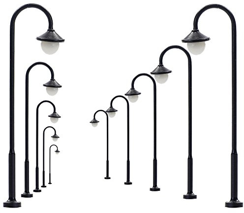 Evemodel 10 STK. Beuchtung Lampen 45mm Spur n 1:160 Modellbau Minigarten Puppenhaus Dekor
