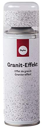 Rayher 34434102 vernice spray effetto granito opaco, grigio-bianco, 200ml, per superfici metalliche, vetro, porcellana, legno, carta, essiccazione rapida