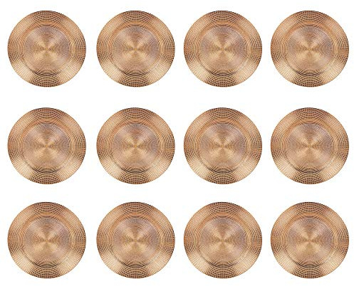 Assiettes de présentation en plastique - idéales pour Noël - 33 cm Or rose - Mosaïque
