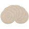 SHACOS 6er Set Runde Platzsets Abwaschbar, Tischsets Platzsets Rund Beige Geflochten, Tischmatten Platzdeckchen Rund, Abwaschbar, Hitzebeständig, Schmutzabweisend