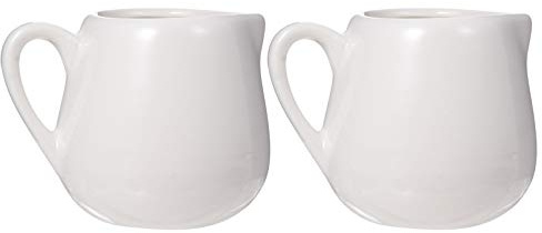 Yardwe - Mini caraffa per latte, 70 ml, con manico in ceramica, per latte, caffè, succo di frutta, 2 pezzi