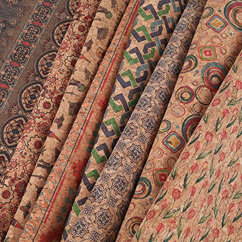 Tela De Corcho De Colores Naturales De Corcho Real De Cuero Suave Impreso De Tela Ligera para La Decoración Artesanal Bolsa De Accesorios 137x100cm(Color:8#)