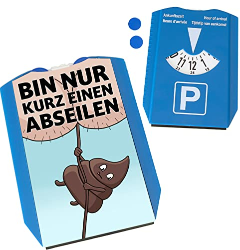 Un disco de estacionamiento de Kaka con 2 fichas para el carro de la compra, decoración divertida para el coche si tienes que volver a ir al baño y casi en los pantalones