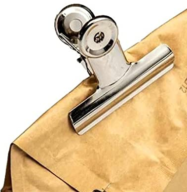 30 Stück kleine Verschlussclips Metall | 90mm Tüten Clips | Brief Klammern aus Edelstahl mit starker Federkraft | Lebensmittelbeutel Verschlussklammern | Metallklemmen für ein luftdichtes Abschließen