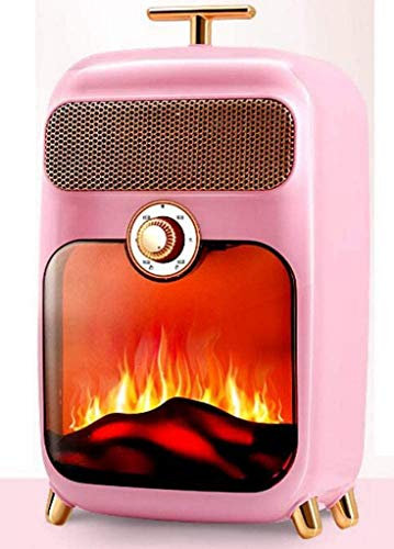 AZICYN Estufa eléctrica, eléctrica Retro 900 W Calentador de leña Calentador Estufa de Fuego W Efecto de Llama Fuego Freestan Chimenea Luz LED de leña Temperatura Ajustable, Rojo (Verde)