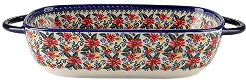 SUNESA Cooking teglia Forno Teglia in Ceramica Teglia Blu Teglia Rettangolare Teglia for Tagliatelle Larghe (Margherita Blu) teglie da Forno per Lasagne