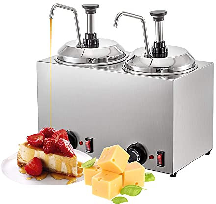Dispenser di scalda Formaggi con Pompa, Macchina per temperare Formaggi Commerciale Professionale Scaldasalse Elettrico da 800 W Scaldasalse per Formaggio Fondente Caldo Caramello (C)