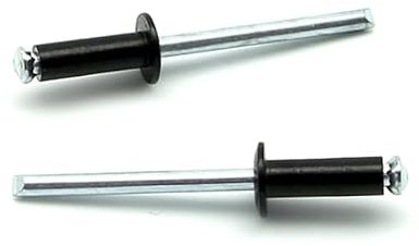 IERO - Rivetti a FIORE Verniciati NERO RAL 9005 Alluminio/Acciaio Testa Tonda 4.8x25.0mm - Box da 250 pezzi