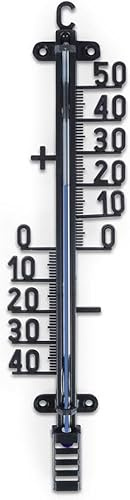 Vilde Außenthermometer Innenthermometer Zimmerthermometer Thermometer schwarz 25 cm