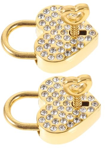 Hemobllo 2stücke Herzförmiges Vorhängeschloss Aus Metall Herzschloss Mit Schlüssel Kleines Schloss Herz Liebesschloss Mit Schlüsseln Strassschloss Für Schmuckkästchen Gepäck Terminkalender