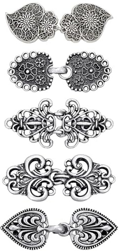 TRKETK 5 Stück Vintage Pullover Schal Clips, Metall Cardigan Clip Retro Swirl Cardigan Umhang Pin Antike Cape Brosche Clips Schal Pin Keltische Hemd Brosche Clips für Frauen Mädchen Tragen