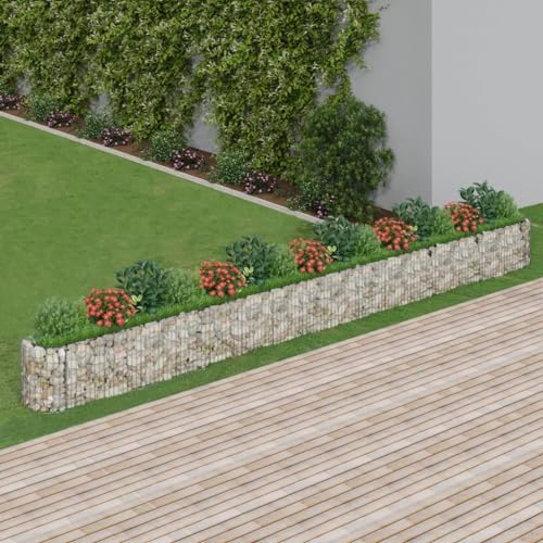 WHOPBXGAD blumentopf schwarz,blumentopf groß,blumenkübel,übertopf groß,Gabionen-Hochbeet Verzinktes Eisen 610x50x50 cmpflanzkübel,pflanzkübel XXL,blumentopf mit füßen,