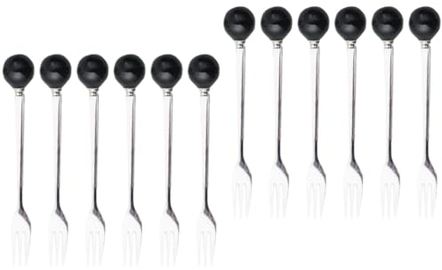 Cabilock Lot de 2 Mini Fourchettes à Dessert Manche en Céramique pour Le Service de Gâteaux de Café de Couverts Créatifs pour La Maison 6 Pièces