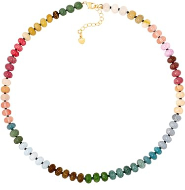 Sacina Boho Trendy Colorful Beaded Crystal Choker, Hippie Necklace, Y2k Summer Beach Necklace, Christmas Jewelry Gift for Women