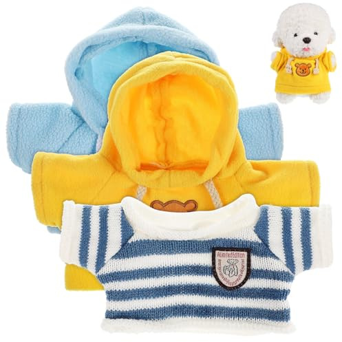 VICASKY Bär Plüschtierkleidung Plüsch Puppen Clothing Anime Doll Clothes Mini Kuscheltier Kleidung 3 Stück Bär Pullover Spielzeugbären Outfit Kleine Für Spielzeug Puppenkostüm Plüschtier