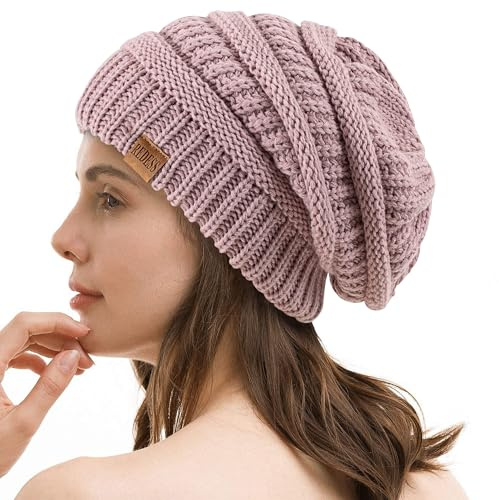 REDESS Slouchy Beanie Hat per uomo e donna Winter Warm Chunky Soft Oversize Cable Knit Cap