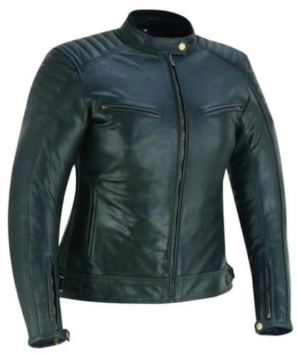 LOVO - Chaqueta de Cuero para Moto con Forro Vintage Mujer - Chaqueta Moto Mujer de Cuero Auténtico - Cazadora Moto Mujer con Protecciones CE - Elegancia y Confort en la Conducción - Alta Protección