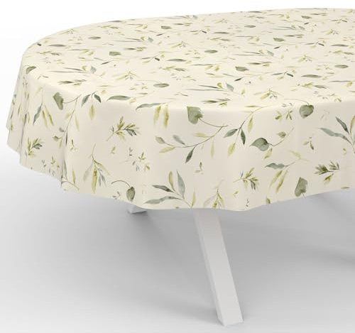 ANRO Wachstuchtischdecke Wachstischdecke Wachstuch Tischdecke abwaschbar Gartentischdecke Wasserabweisend Oval 180x140cm Schnittkante Canada Floral