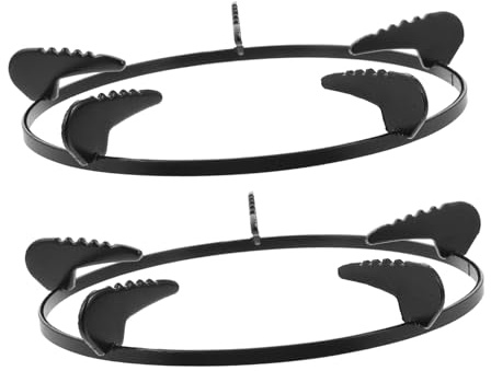 Piezas Rejilla de Negro para 2 de Hierro Estufa Gas | Quemadores Cocina Gas, Soporte Estable para Wok y Sartén de Fondo Redondo, Uso Hogar y Tienda
