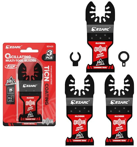 EZARC Lame per seghe oscillanti in carburo di ossidiana, lame multiutensile a sgancio rapido per metallo duro, chiodi, bulloni e viti, confezione da 3