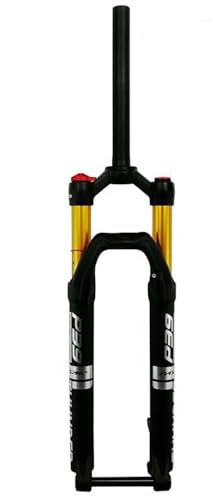 27,5/29 Zoll Mountainbike Federgabel Magnesiumlegierung, Federweg 140 mm, Luftfedergabel, Hand-/Fernverriegelung, Rebound-Einstellung (Manuell, Schwarz)