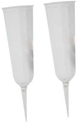 Lot de 2 vases funéraires avec base et supports de fixation en mousse à l'intérieur pour l'extérieur et les tombes commémoratives