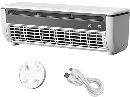 Ventilador De Aire Acondicionado con Carga Inalámbrica, Aire Acondicionado Silencioso De 6000 Mah para Montaje En Pared con Mando A Distancia, Mini Enfriador De Aire De 3 Velocidades, Enfriamiento
