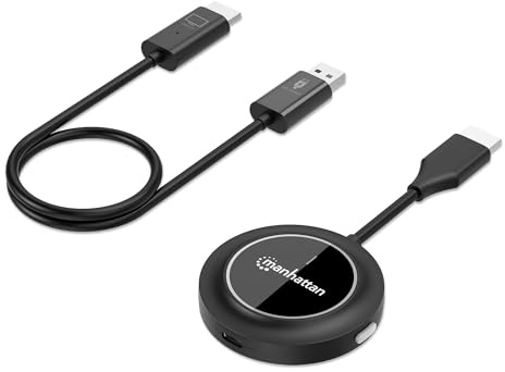 Manhattan 154468 moltiplicatore AV Trasmettitore e ricevitore AV Nero (1080P WIRELESS HDMI DISPLAY - PRESENTATION KIT 2-PIECE SET WIT)