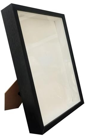 MZYFDC Cornice 3D Cornice for Fiori con Scatola di Ombre, Cornice for Bouquet, profondità 3 cm, Cornice for Foto in Legno for esporre Regali tridimensionali per Fiore Souvenir(Black Frame,25X25cm)