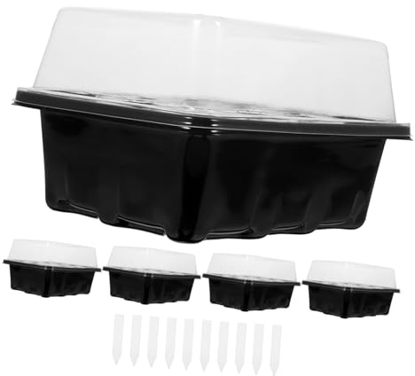 Toyvian Kit de Plateau Semis avec Étiquettes Bac Germination Respirant pour Intérieur Boîte Démarrage Plantes Cactus et Légumes