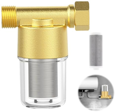 Vlecexs Filtro de agua para ducha, filtro de agua de 1/2 pulgadas, filtro de cal, ducha de 40 μm, filtro de agua para agua potable, filtro de agua de acero inoxidable para lavadora, grifo, inodoros