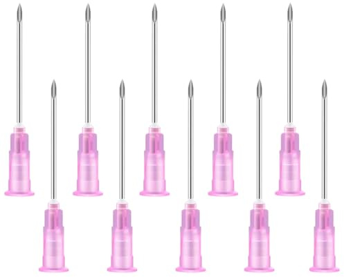 UIEXAY Lot de 10 aiguilles de distribution 18G, Accessoires d'aiguille, Tubes de distribution en acier inoxydable, Aiguilles applicatrices pour le remplissage de liquide et industriel